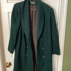 Vintage dark green long pea coat women’s